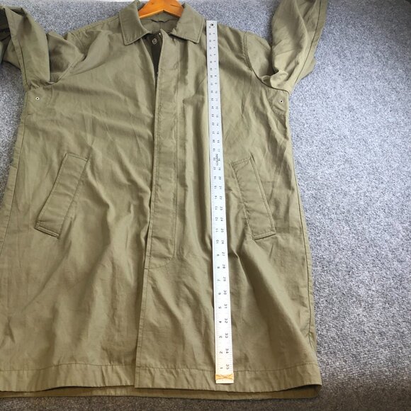 Abercrombie Fitch Trench Coat Mens Extra Large Olive Green Military Full Zip - Picture 5 of 8